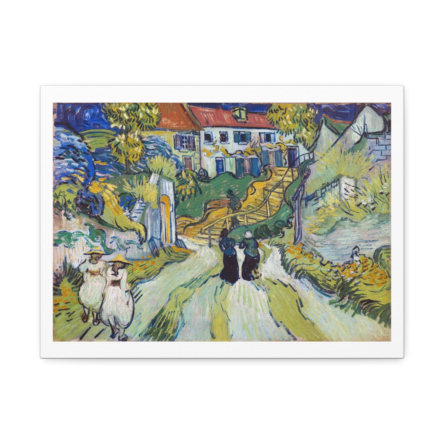 Stairway at Auvers (1890) by Vincent van Gogh, Art Print from the Original on Canvas