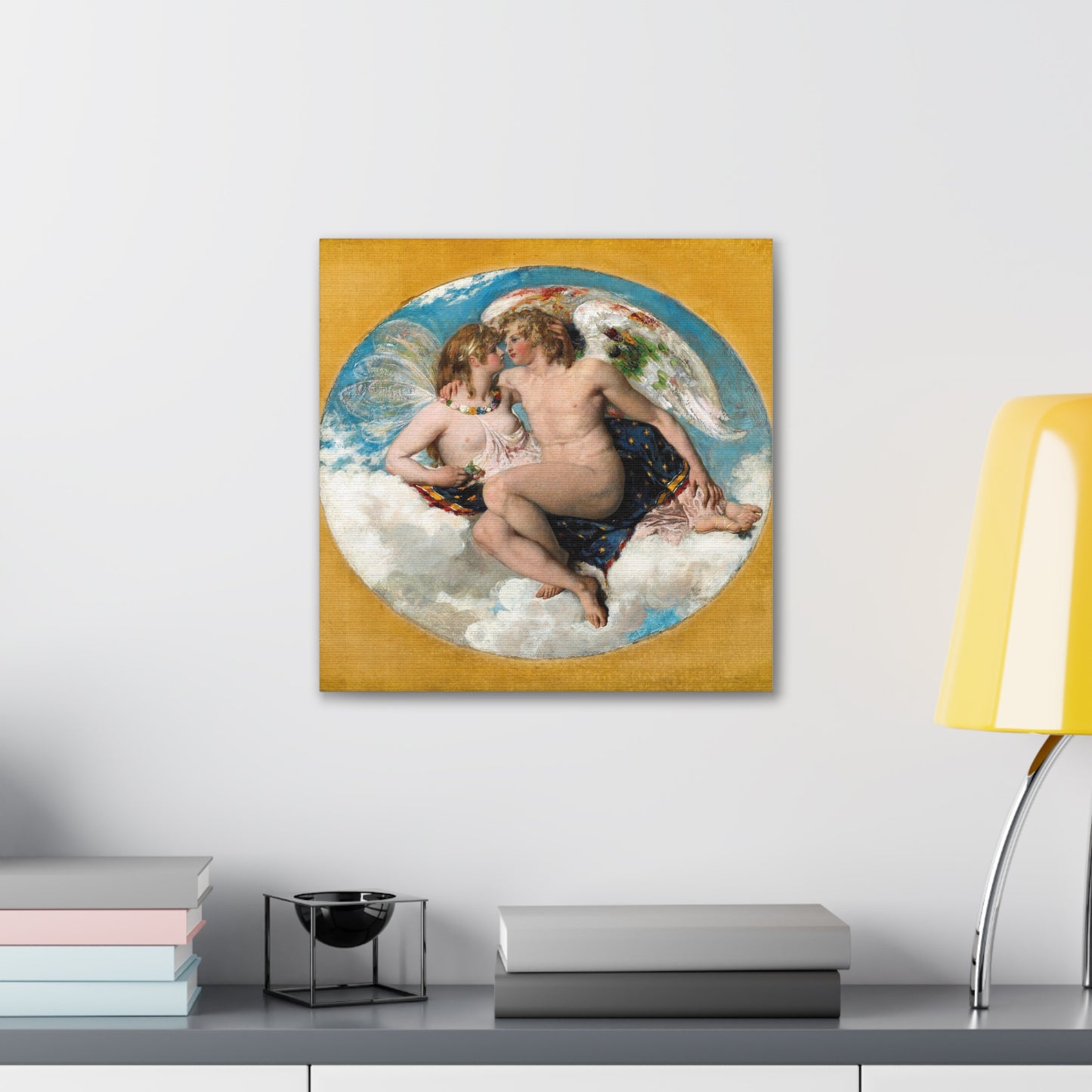 Cupid and Psyche (1821) by William Etty, Art Print from the Original on Canvas