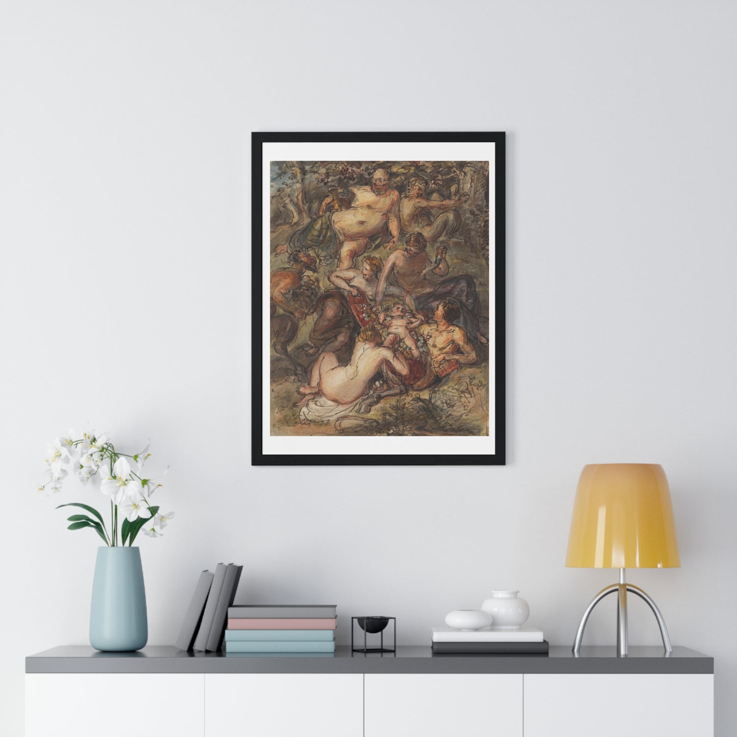 Scene of a Bacchanalia by Robert and/or Mary Smirke, from the Original Art Print on Canvas