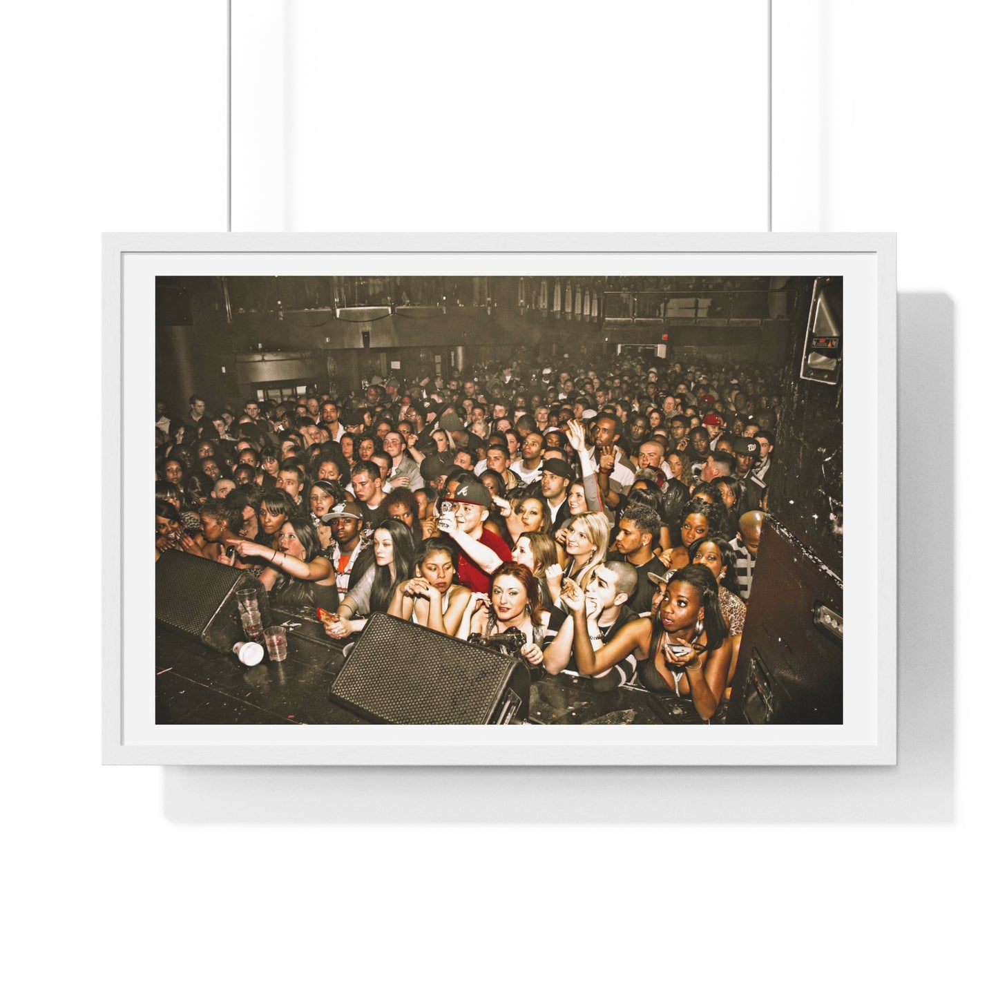 Crowd at Hip Hop Concert, Retro Photography (2017) from the Original, Framed Print