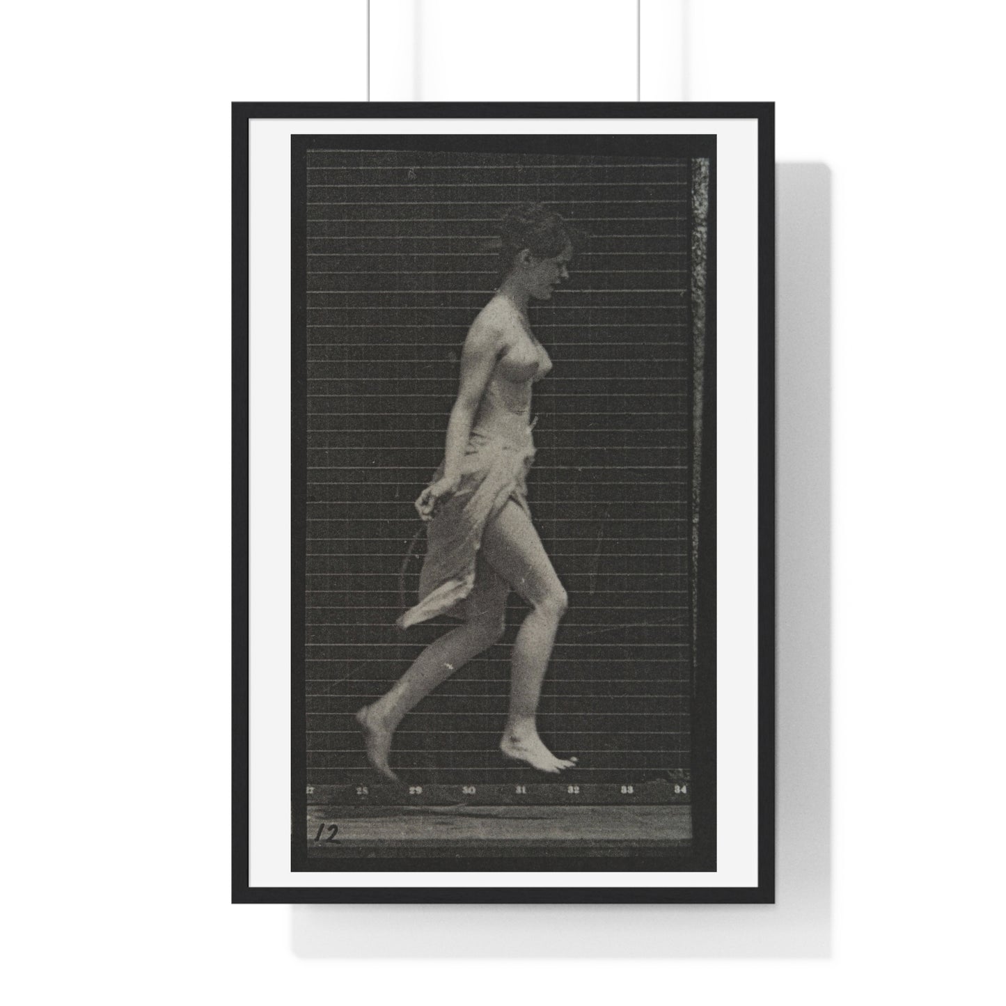 Woman Skipping, Collotype after Eadweard Muybridge (1887) from the Original, Wooden Framed Print