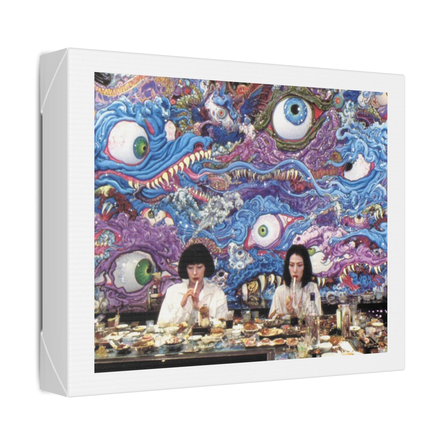 Psychedelic Japan Abstract Art 'Designed by 'AI Canvas Art Print