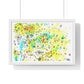 Yellow Scatter Pattern, Abstract Large Wall Art, Framed Print