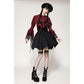 Dark in Love Vampiretta Red Distressed-Effect Frilly Blouse
