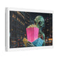 Alien Watching the Planet Earth Show 'Designed by AI' Satin Canvas Art Print