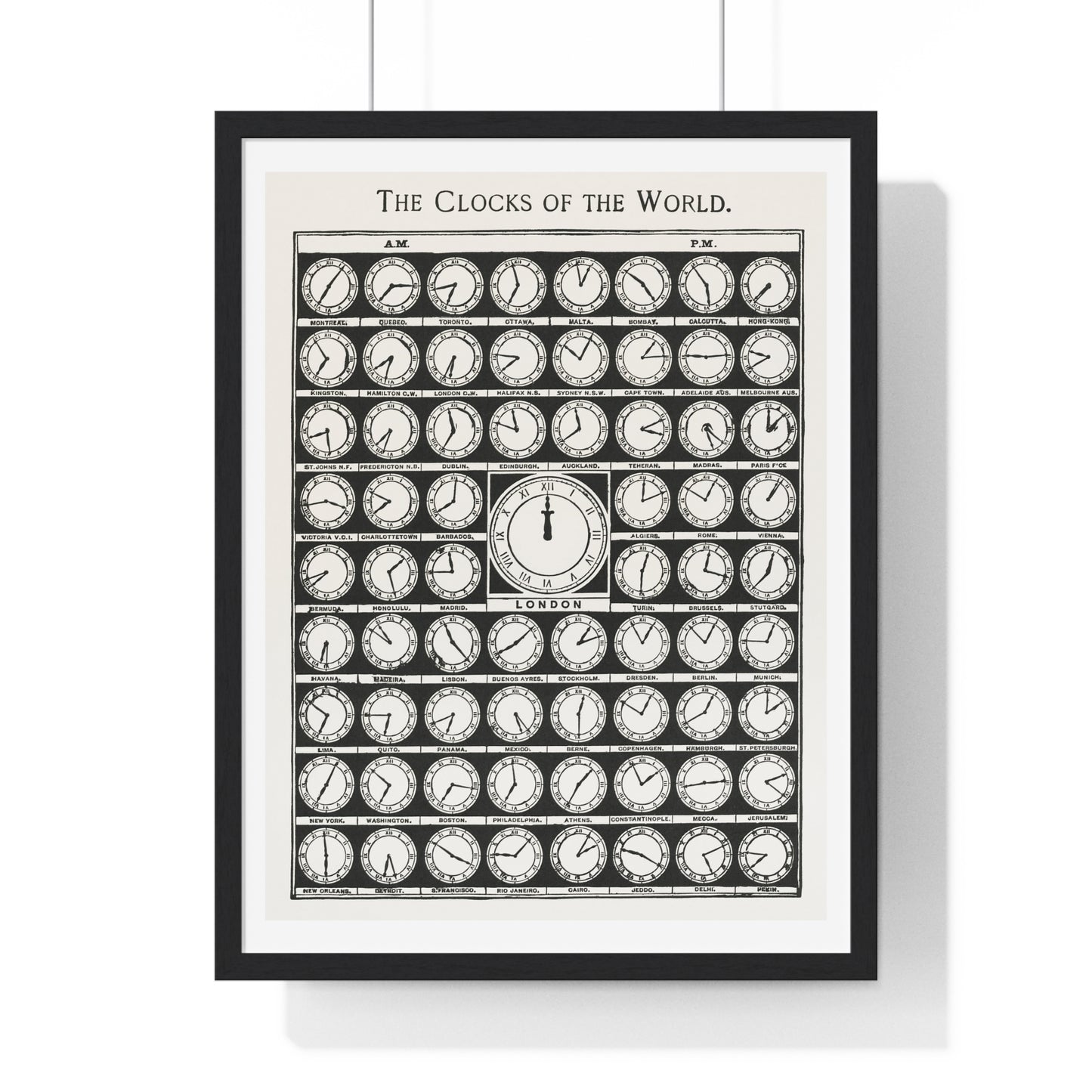 The Clocks of the World (1910) Vintage Illustration, from the Original, Framed Art Print