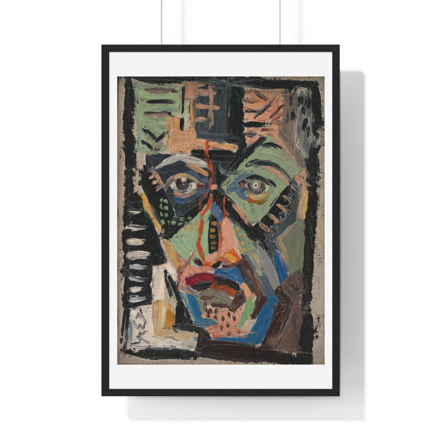 Man's Face by Arnold Peter Weisz Kubínčan (1927) from the Original, Framed Art Print