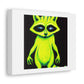 Alien Crossed With a Raccoon Acrylic Painting With Glowing Eyes 'Designed by AI' on Canvas
