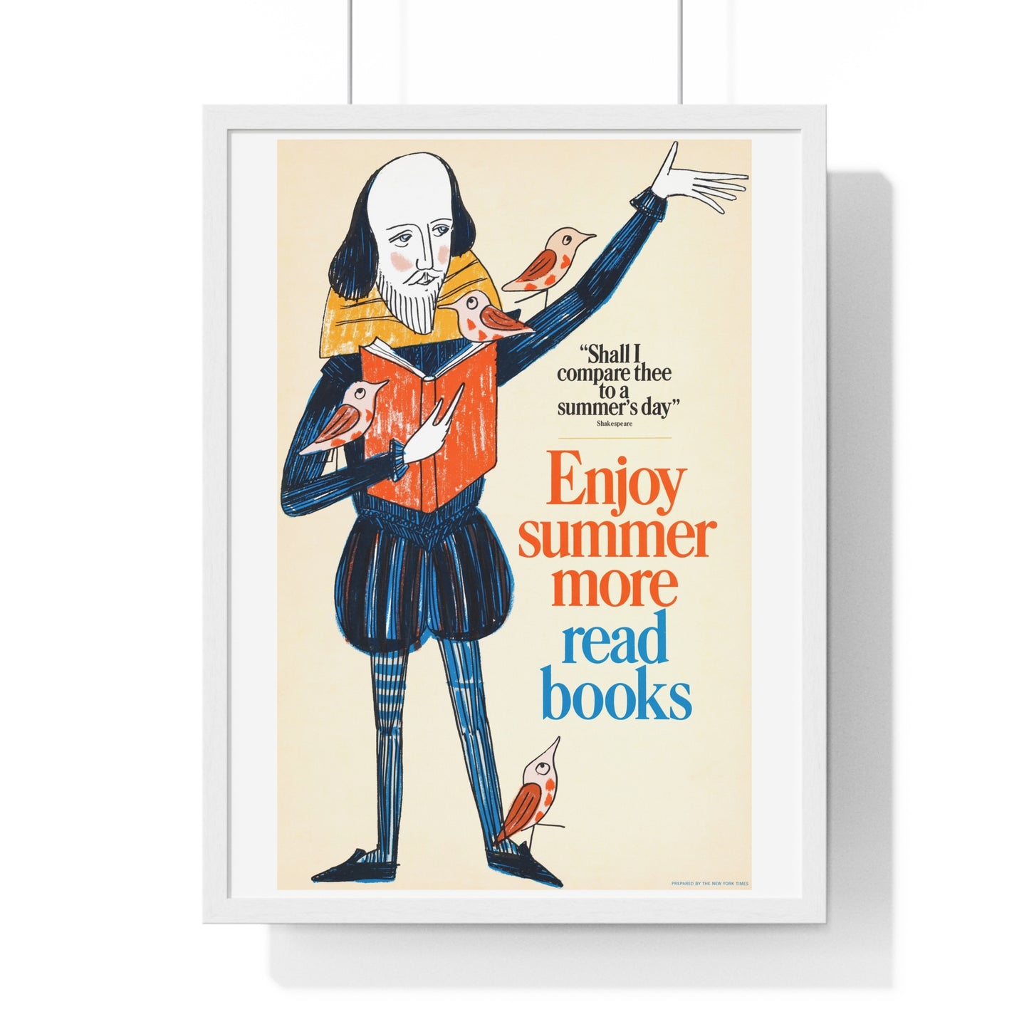 Enjoy Summer More, Read Books (1966) Vintage Poster by Bill Sokol, from the Original, Framed Art Print