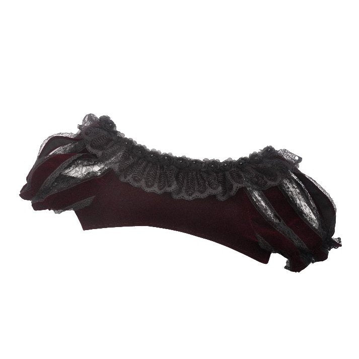 Dark in Love Isolde Velvet and Lace Puff Sleeve Bolero