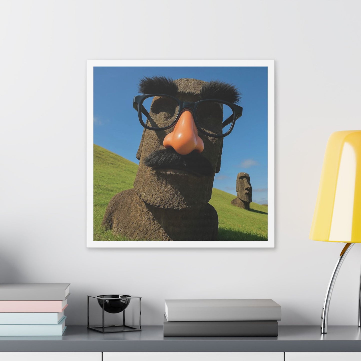 Moai Statues of Easter Island Seen on a Good Day II 'Designed by AI' Canvas Art Print