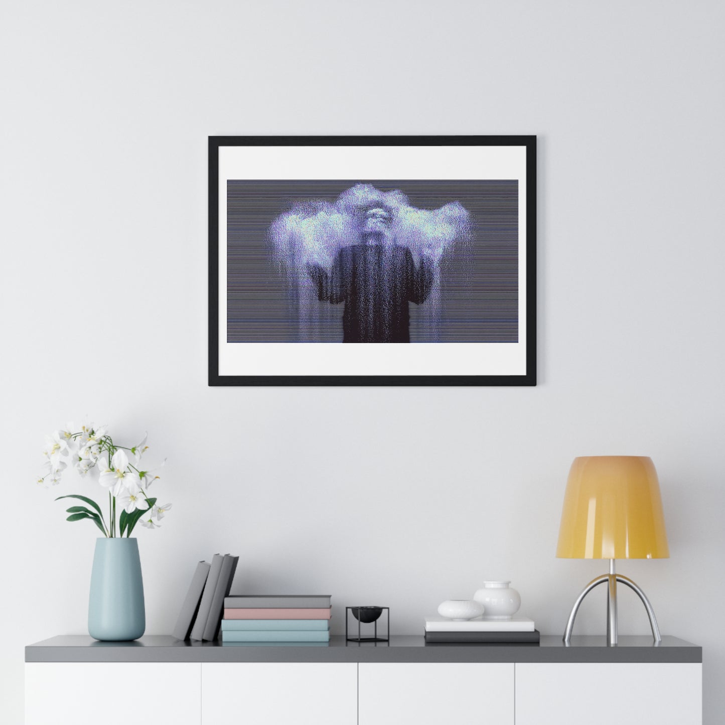 Man in the Energetic Realm, Abstract Art 'Designed by AI' Framed Print