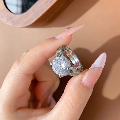 Moissanite Solitaire Luxury Artificial Diamond Ring