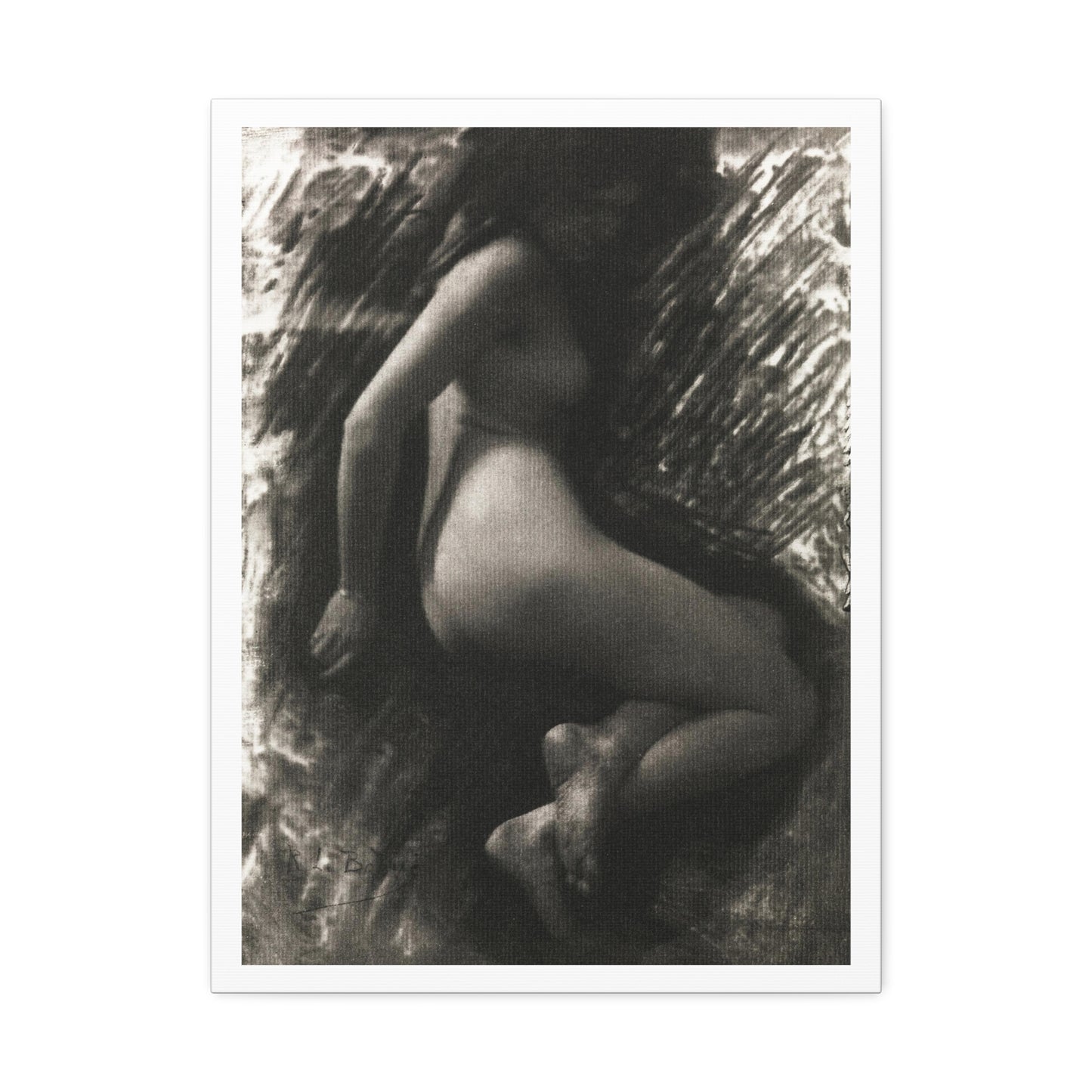 Nude Photography 'Académie' (1902) by René Le Bègue, from the Original, Art Print on Canvas