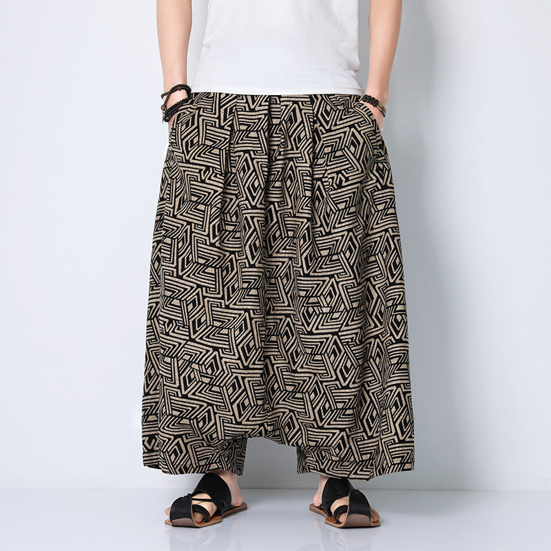 Unisex Ethnic Large Baggy Pants, Beach Pants