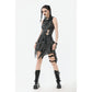 Dark in Love Elandra Layered Lace Handkerchief Hem Goth Skirt in Charcoal Black