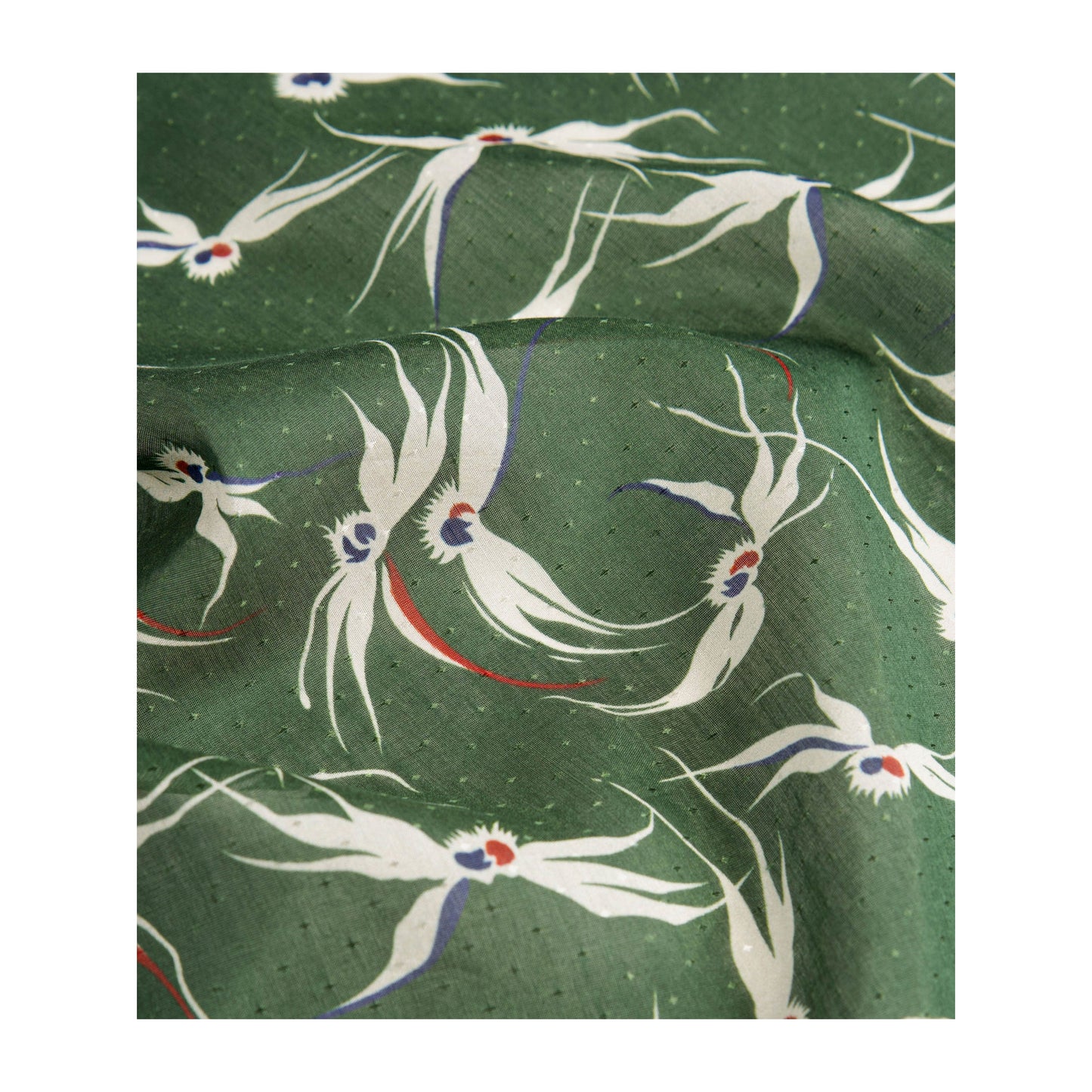 Stylised Bird Print Organic Cotton Silk Scarf