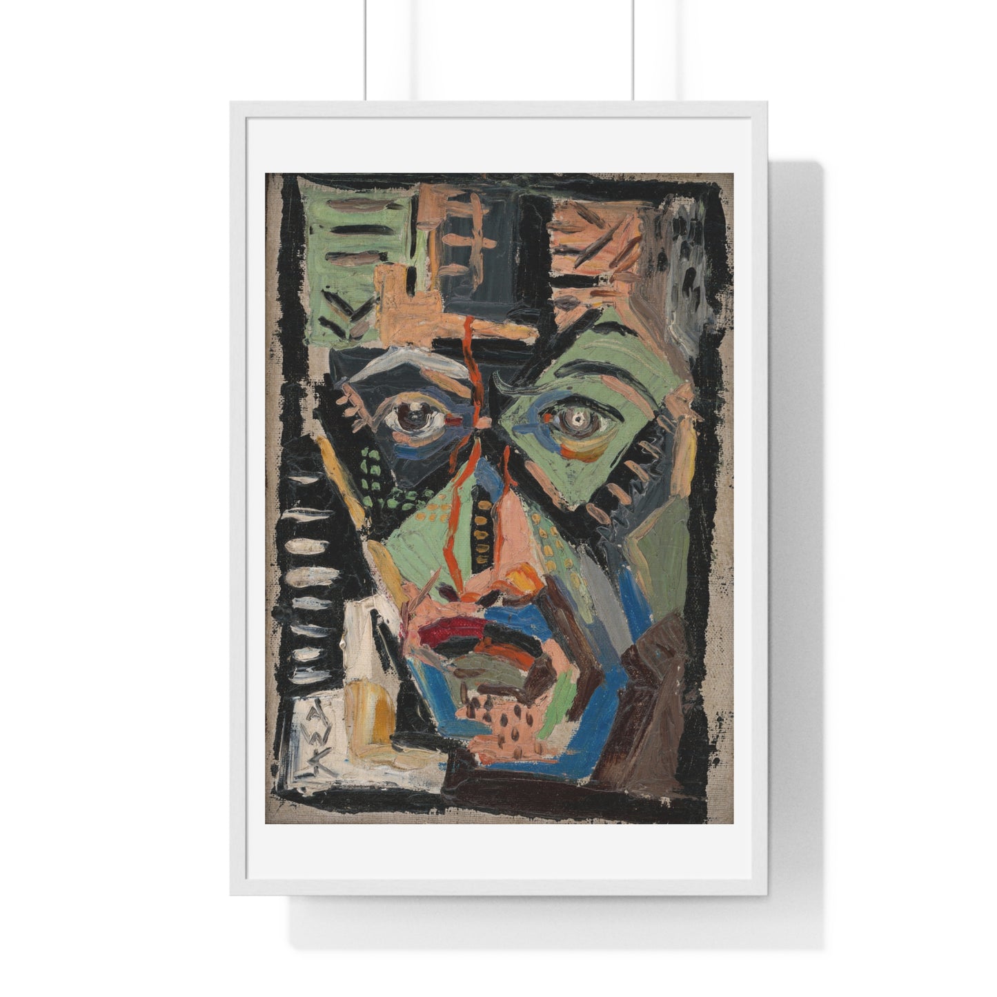 Man's Face by Arnold Peter Weisz Kubínčan (1927) from the Original, Framed Art Print