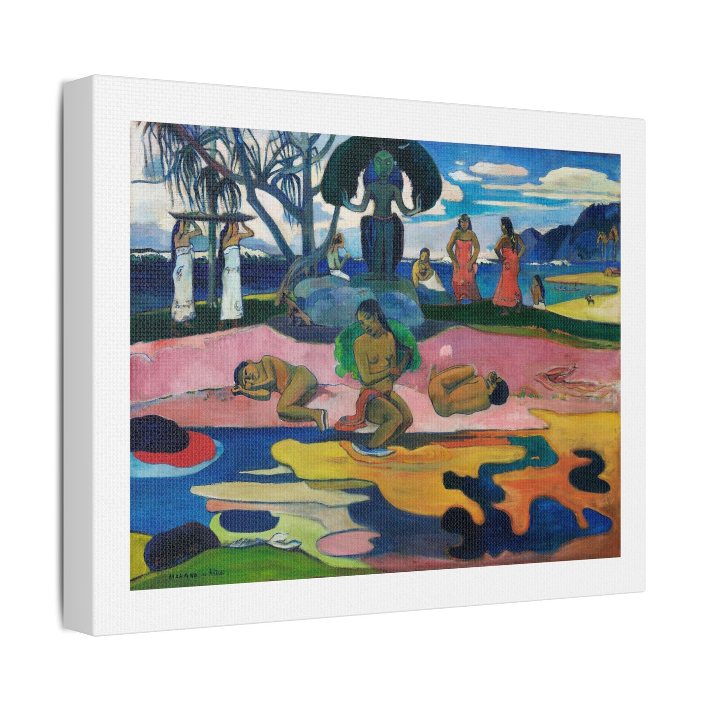 Day of the God 'Mahana no Atua' (1894) by Paul Gauguin from the Original, Art Print on Satin Canvas