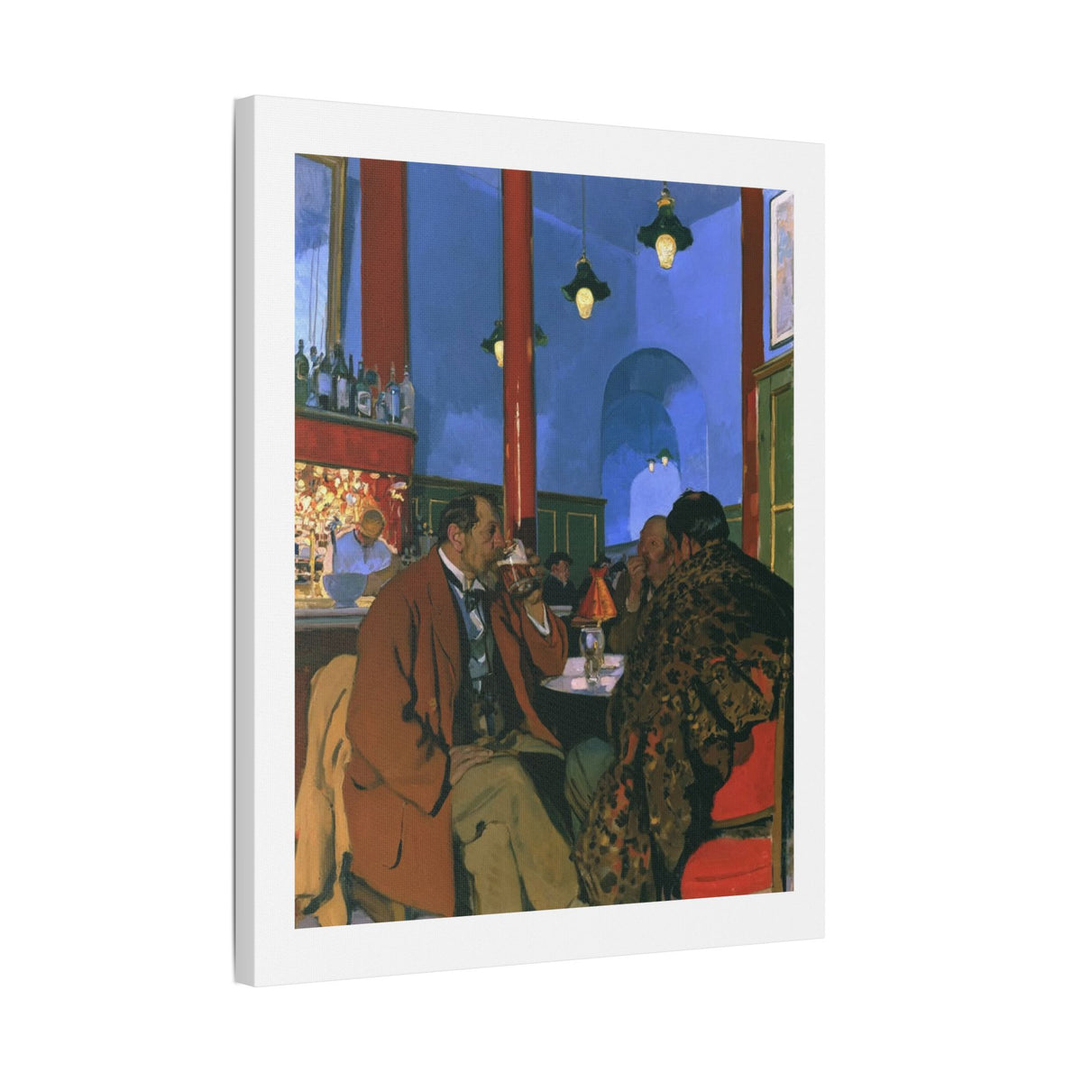 Café Art V, Print on Satin Canvas, Stretched