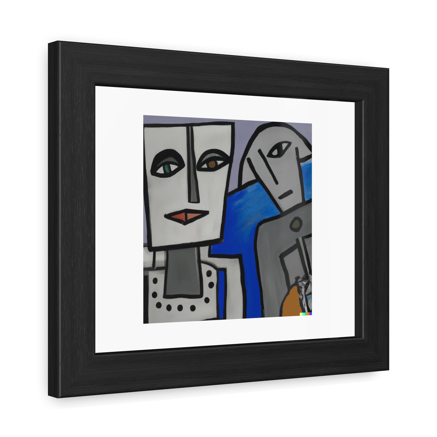 Robot And Human Digital Art 'Designed by AI' Wooden Framed Print