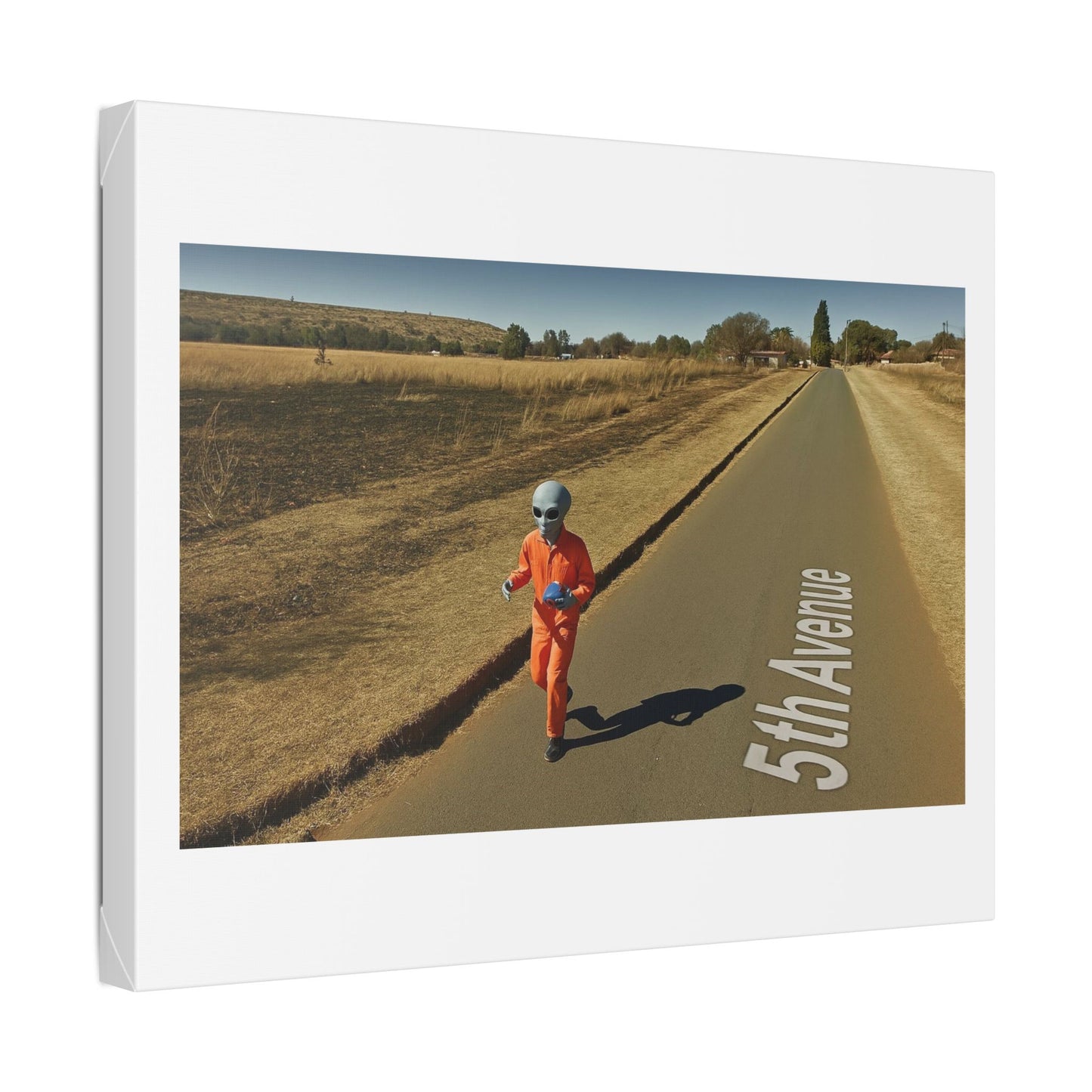 Weird Google Street View, Absurdist Art 'Designed by AI' Satin Canvas Print