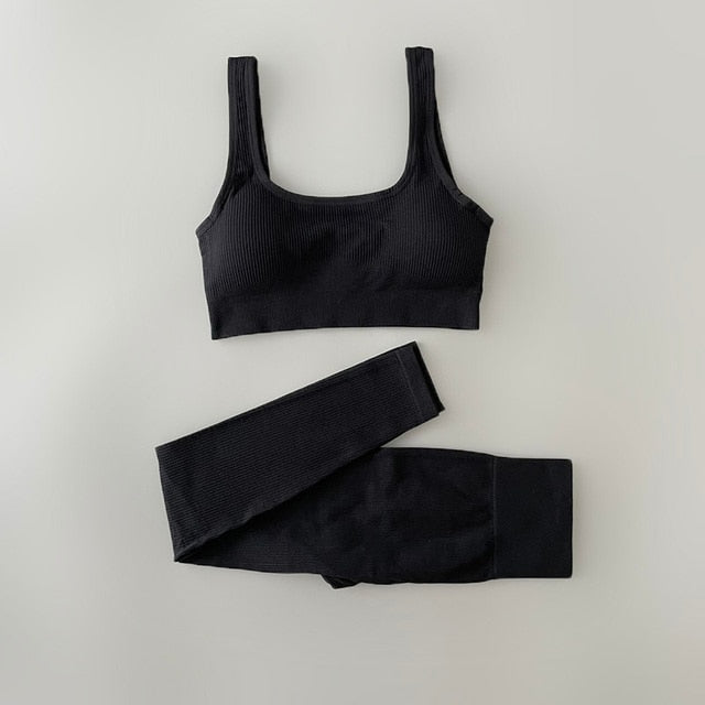 Ensemble de vêtements deux pièces de yoga classique pour femmes