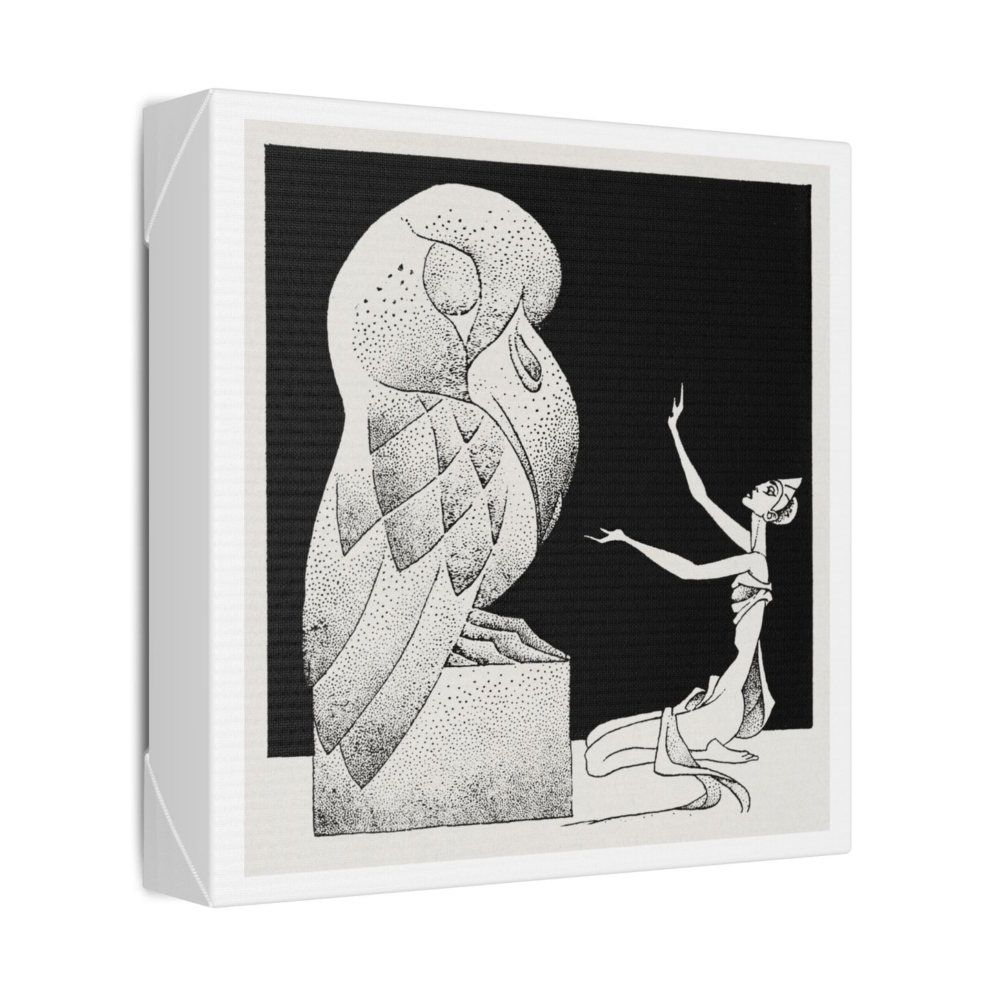 Vintage Illustration for Dragon Moon, a Short Tale by Henry Kuttner (1941) by Hannes Bok, Canvas Art Print