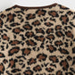 Vireous Leopard Print Women's Loose Lamb Wool Coat