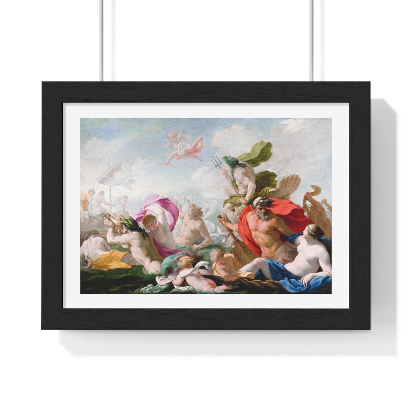 Marine Gods Paying Homage to Love (1636–1638) by Eustache Le Sueur, from the Original, Framed Art Print