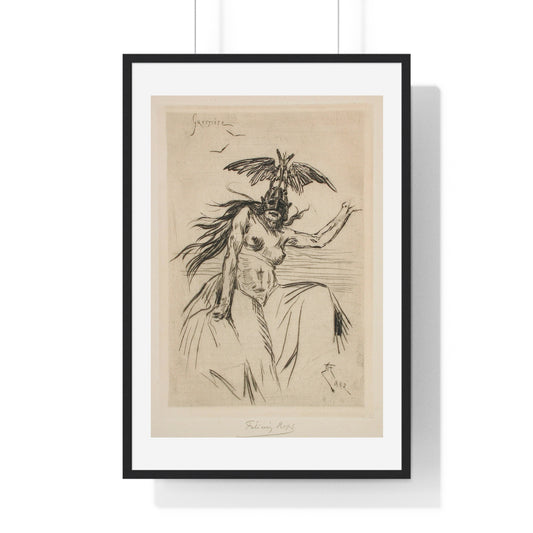 Guerrière (1882) by Félicien Victor Joseph Rops, from the Original, Framed Art Print