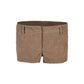 Vireous Womens Low-Rise Dress Pants, Corduroy Shorts in Brown and Beige