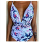 One-Piece Swimsuit Backless Monokini, Tropical Designs