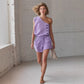 Vireous Cotton-Linen One-Shoulder Sleeveless Summer Top and Shorts Set