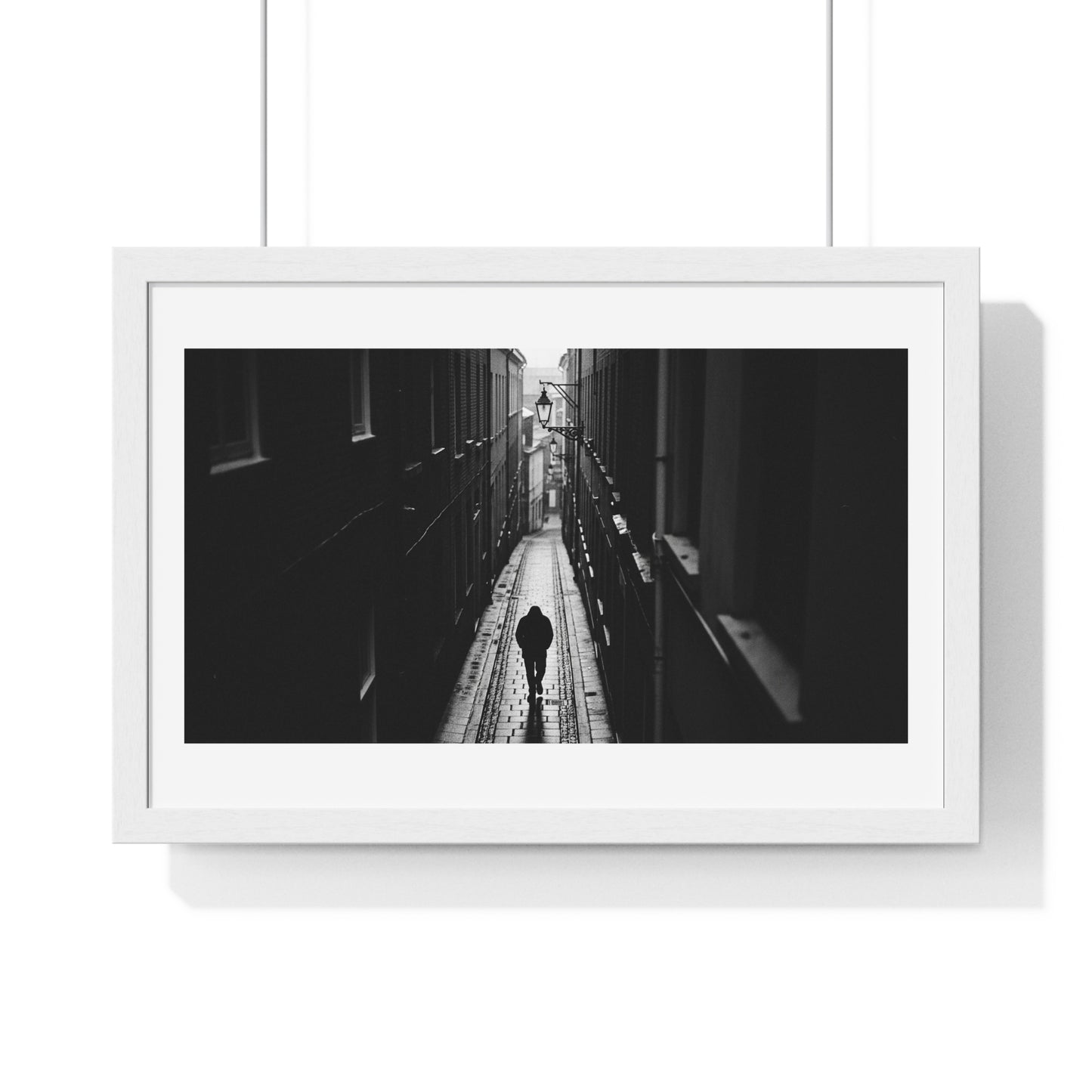 Black and White Photography, High-Contrast Cityscape II 'Designed by AI' Framed Print