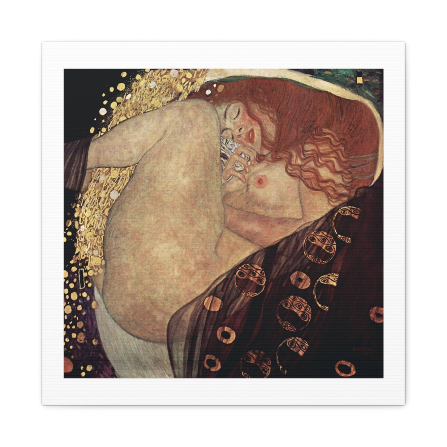 Gustav Klimt's Danae (1907) Canvas Art Print from the Original