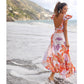 Vireous Ruffle One-Piece Swimsuit with Matching Lightweight Maxi Dress