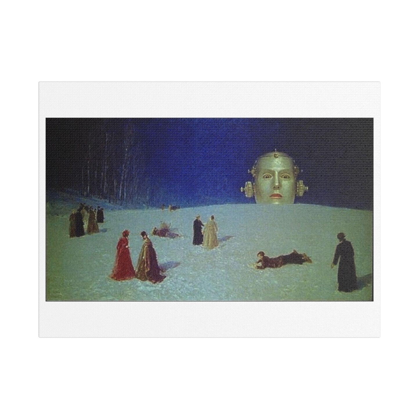 What's That Coming Over the Hill? 19th Century Pastel Art 'Designed by AI' Print on Canvas