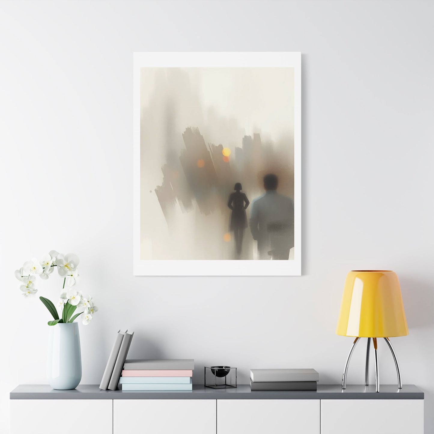 Faded Pastel Abstract Decor Art V 'Designed by AI' Print on Canvas