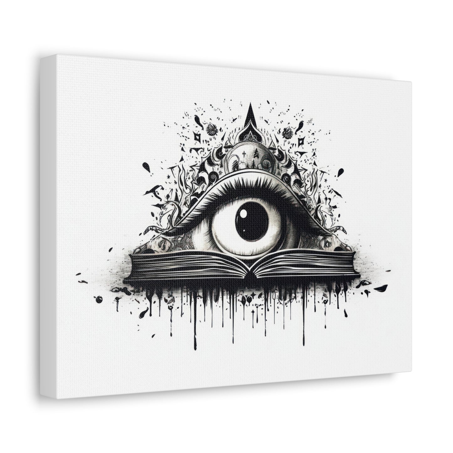 Esoteric Drawing Sketch Book Art Print 'Designed by AI' on Satin Canvas