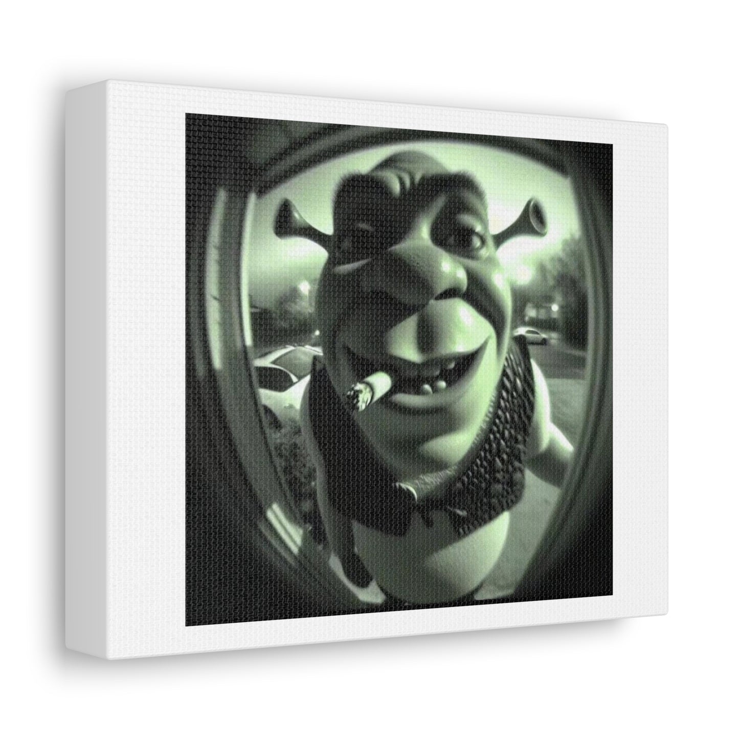 What Would You Do if Shrek Came to Your Door at 2.00 am? 'Designed by AI' Art Print on Canvas