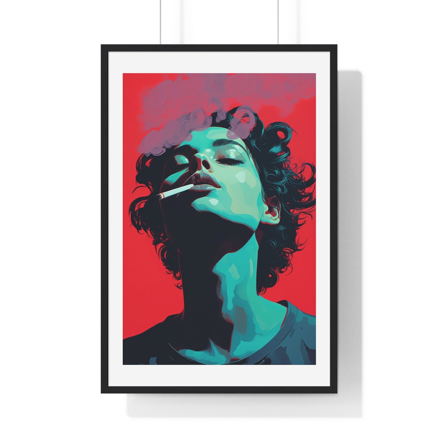 Teenager Art Portrait 'Designed by AI' Wooden Framed Print