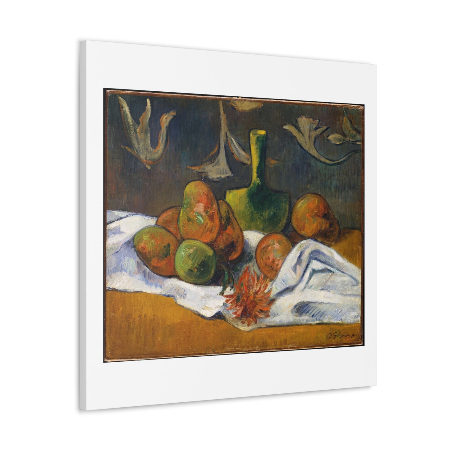 Still Life by Paul Gauguin, Art Print from the Original on Satin Canvas