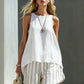 Vireous Linen Sleeveless Summer Shirt, Womens Loose-Fitting Button-Up Top