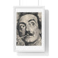 Salvador Dali Portrait, Pencil Sketch 'Designed by AI' Framed Art Print