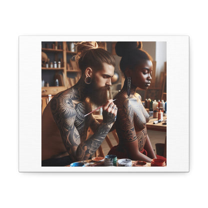 Artist and Muse Relationship Theory Art Print 'Designed by AI' on Canvas