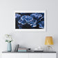 Iris Petals, Blue Vibrant Art 'Designed by AI' Framed Print