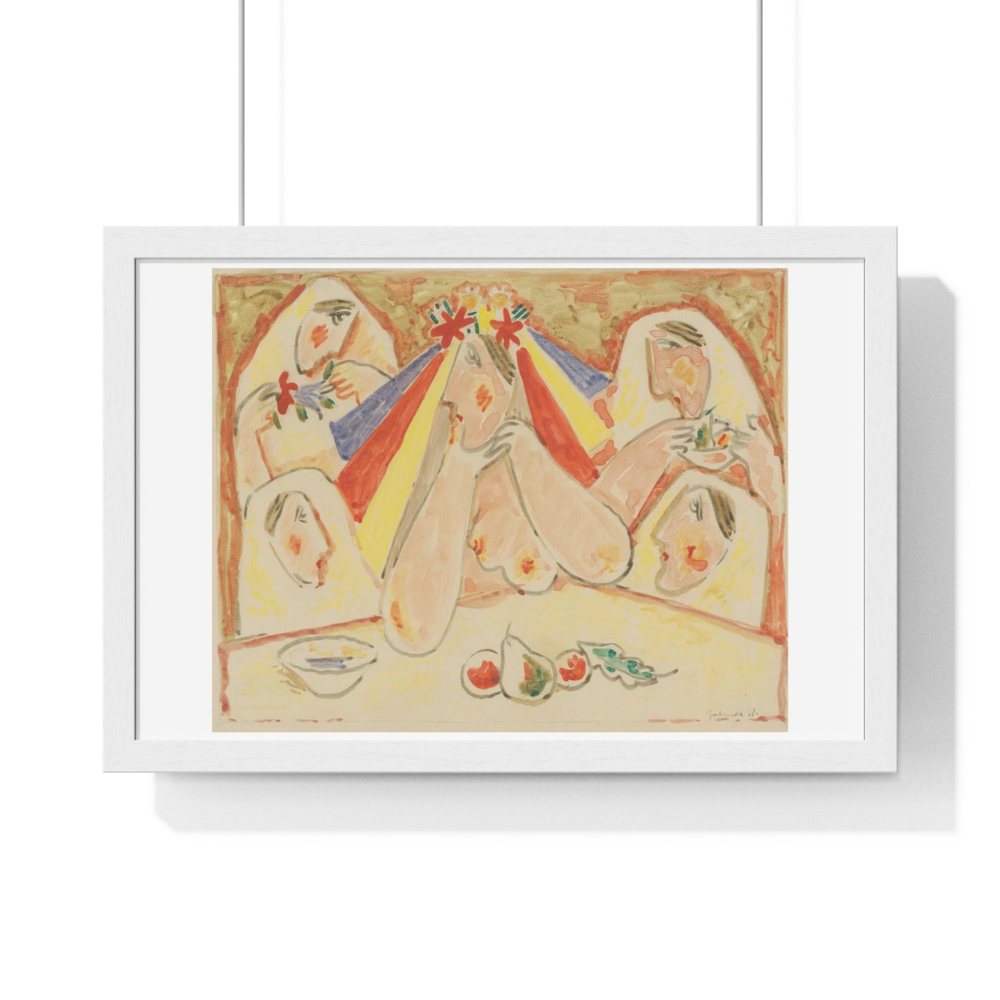 Bride (Bride Among Bridesmaids) by Mikuláš Galanda (1938), from the Original, Framed Art Print