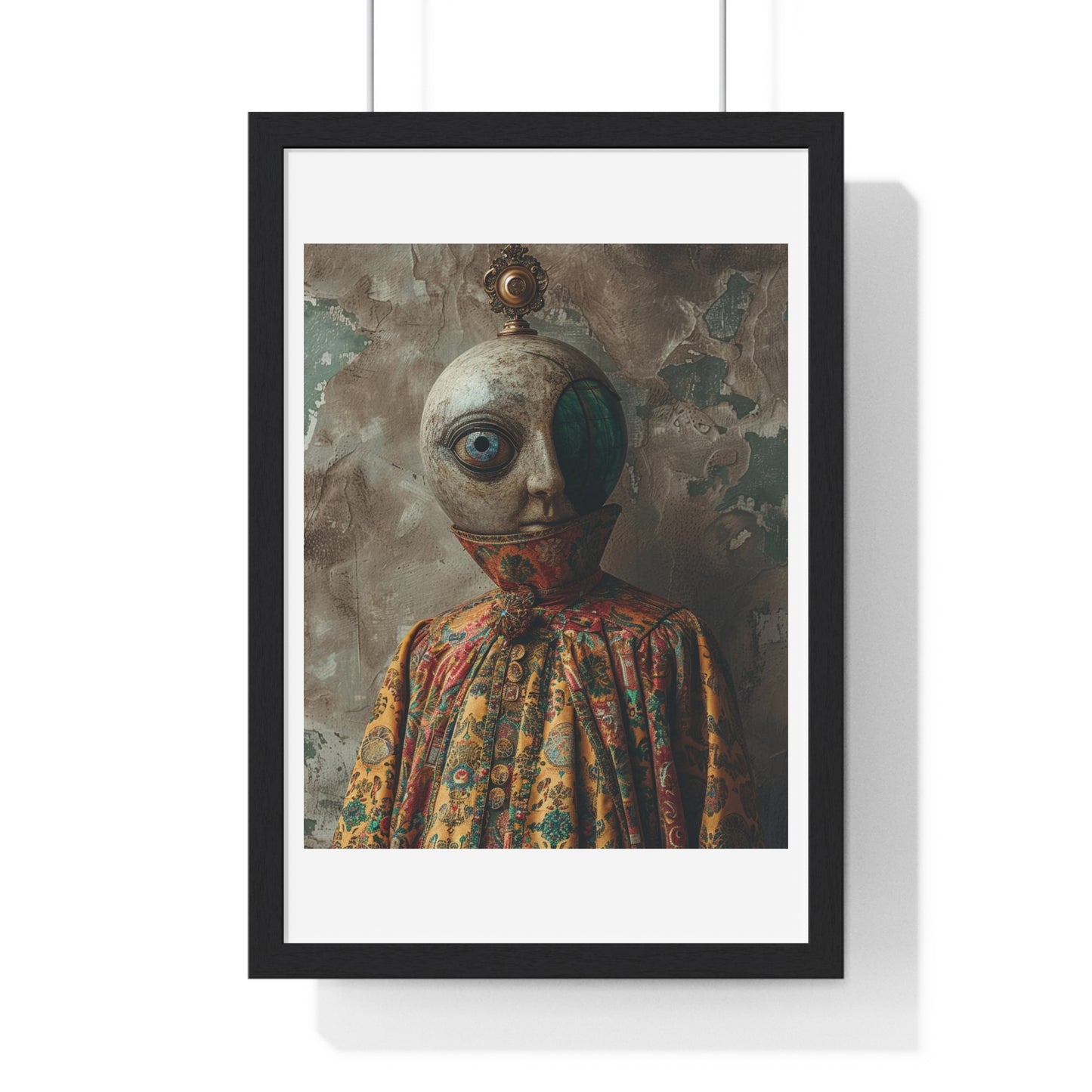 Head Replacement III, Abstract Art 'Designed by AI', Framed Art Print