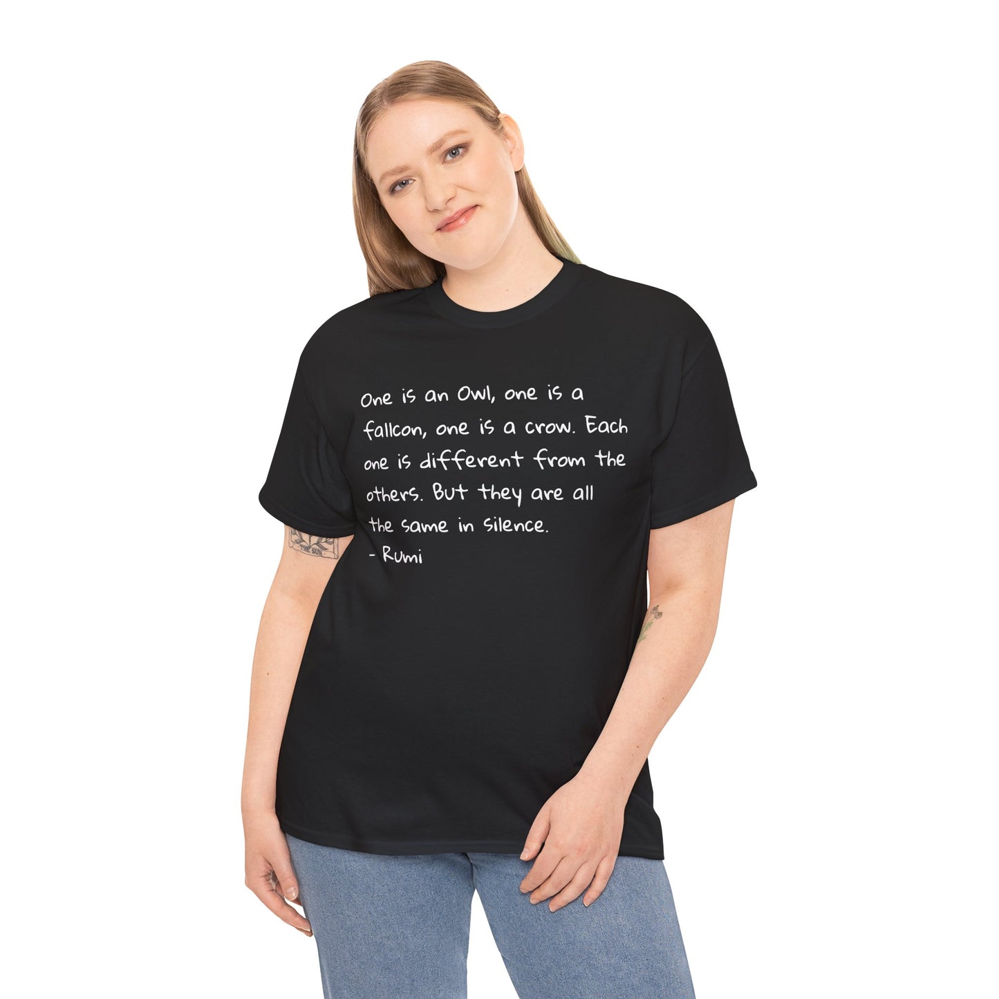'Rumi' the Owl, the Falcon and the Crow are all the Same in SIlence T-Shirt